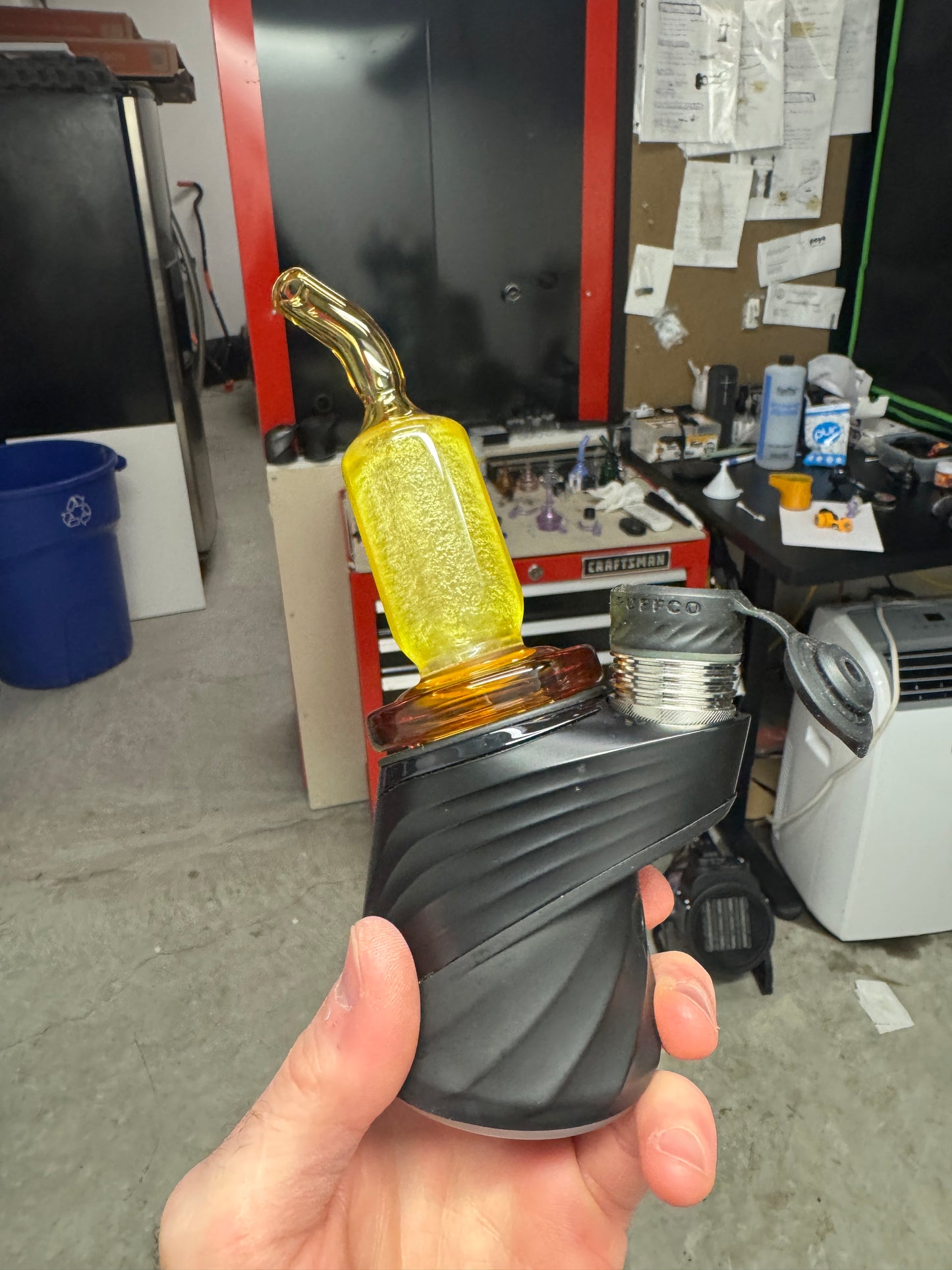 🇺🇸 Handmade, Pineapple Juice x Transparent Yellow-Orange Dry Topper + Cap // (Fits All Puffco Peak Models / Bomb Skyloud)(Cap fits 3DXL / Skyloud)